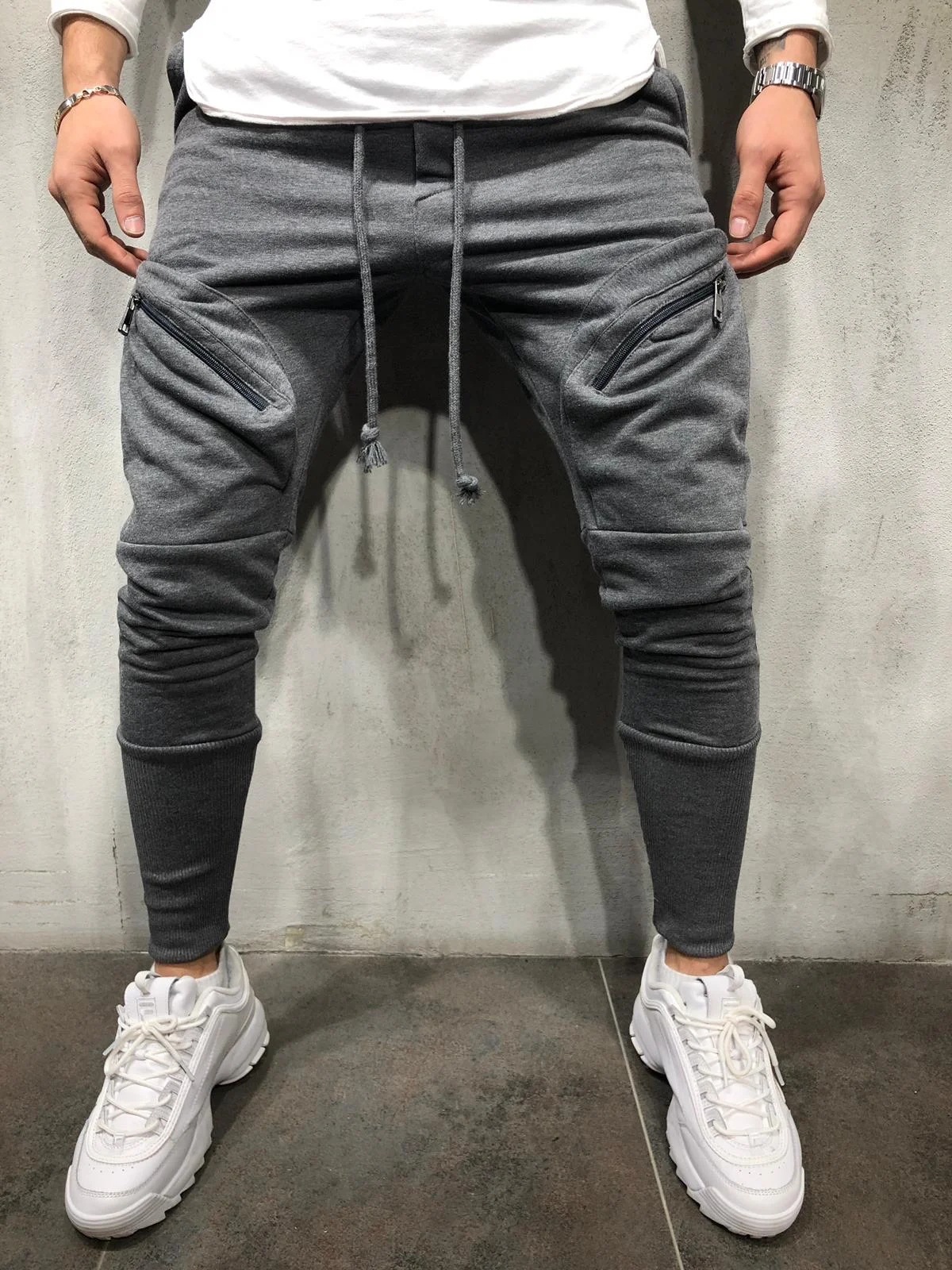 2021 High quality Men Fashion Hip Pop Pants Men Sweatpants Slacks Casual Elastic Joggings Sport Baggy Pockets Trousers