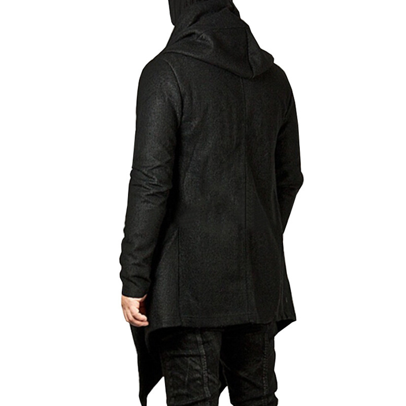 2021 High quality Steampunk Men Gothic Male Hooded Irregular Trench Vintage Mens Outerwear Cloak Fashion trench coats