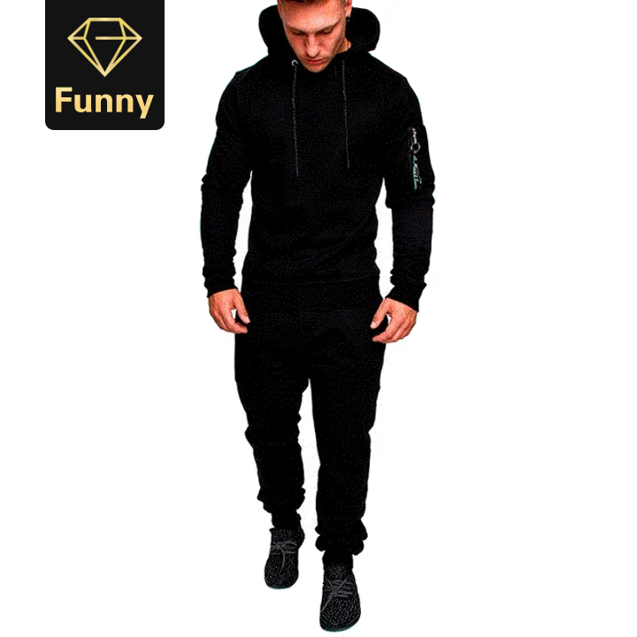 2021 High quality Men two Piece Set Tracksuit Autumn Winter Camou Hoodies Casual Suits Drawstring Sportswear Plus Size