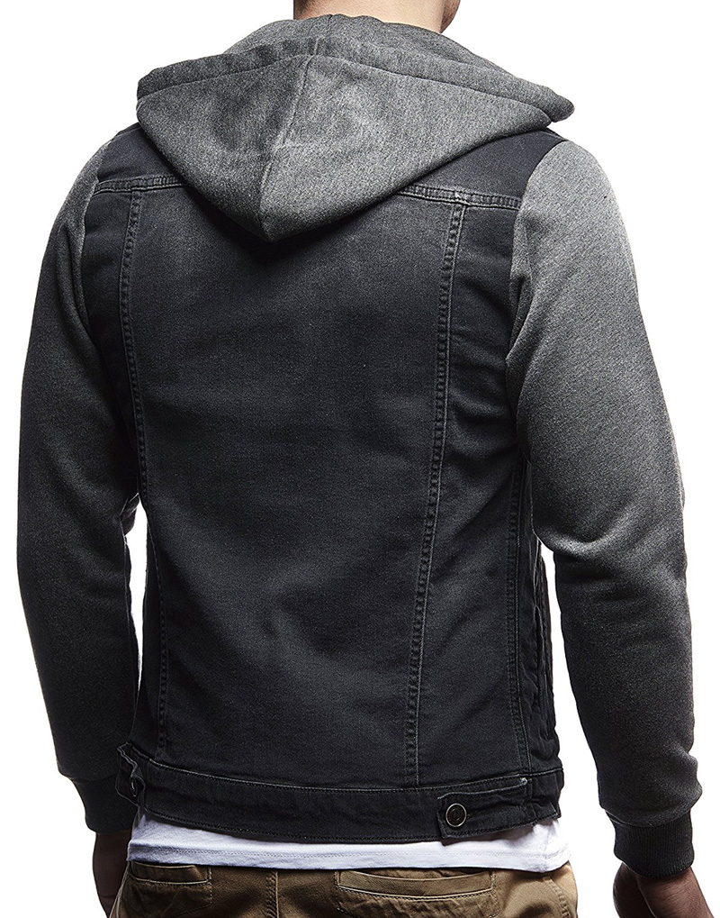 2021 High quality Men Jean jacket autumn fashion knitting Hooded denim jacket men Casual Slim streetwear jackets coats