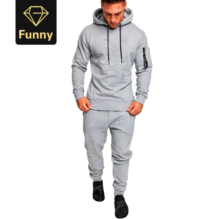 2021 High quality Men two Piece Set Tracksuit Autumn Winter Camou Hoodies Casual Suits Drawstring Sportswear Plus Size