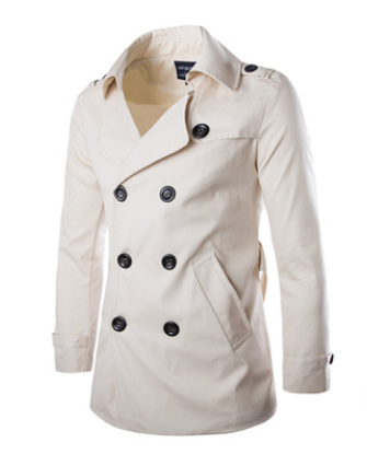 2021 High quality Men Trench Coat Mid Length Coat Slim Casual Coat Adjustable Waist Male Trench Street Wear Wind Coats