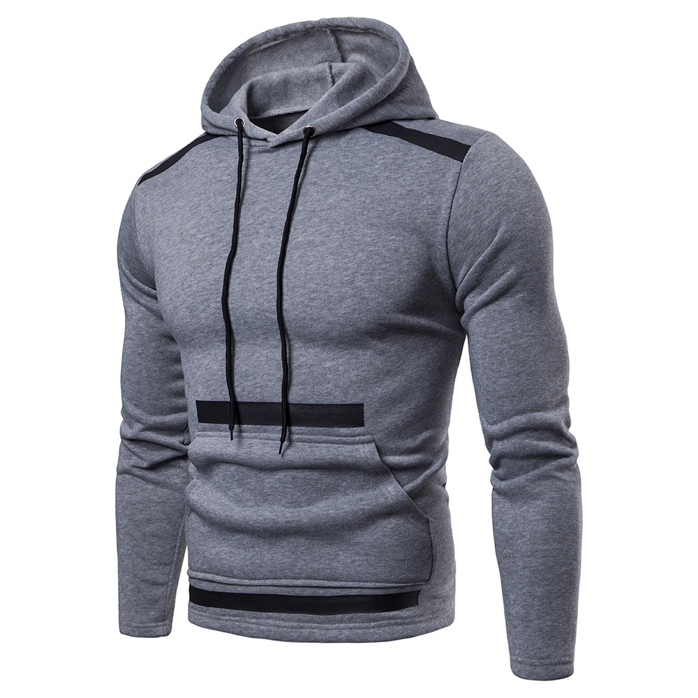 2021 High quality Men Sweatshirt Autumn Winter Casual Patchwork Slim Fit Hoodies Top Zipper Warm Outdoor Sport Tops