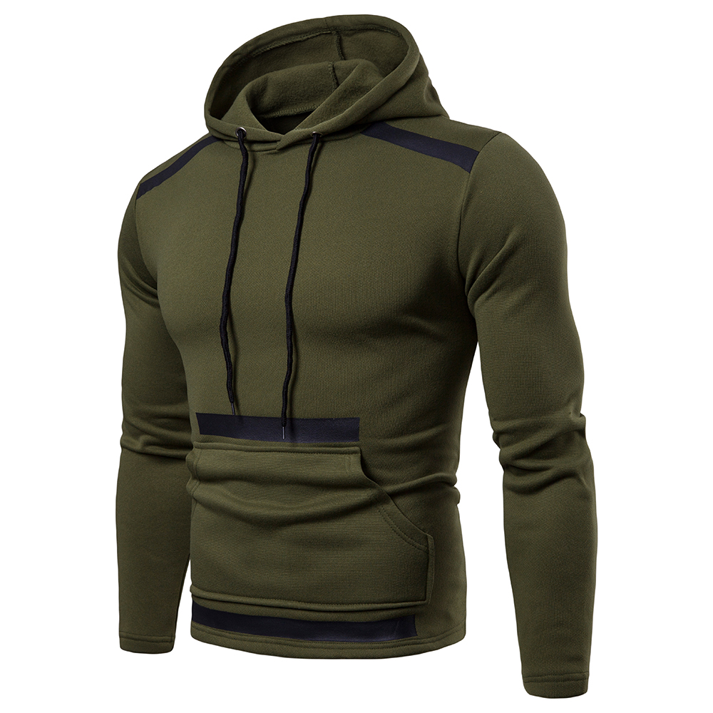 2021 High quality Men Sweatshirt Autumn Winter Casual Patchwork Slim Fit Hoodies Top Zipper Warm Outdoor Sport Tops