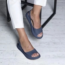 2021 High quality Women Sandals Flops Fashion Rome Slip-On Flat Sandals Shoes Woman Slides Solid Casual Female