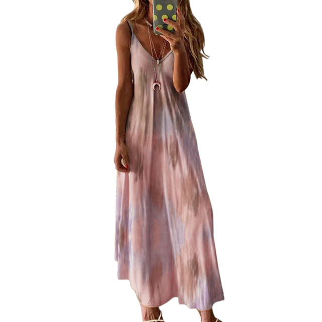 2021 High quality Womens Cotton Summer Sleeveless Long Ladies Casual Dress Boho Kaftan Tunic