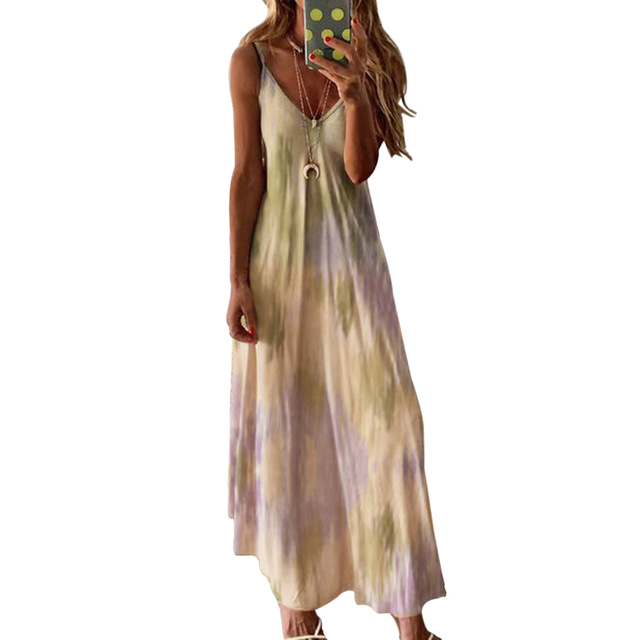 2021 High quality Womens Cotton Summer Sleeveless Long Ladies Casual Dress Boho Kaftan Tunic