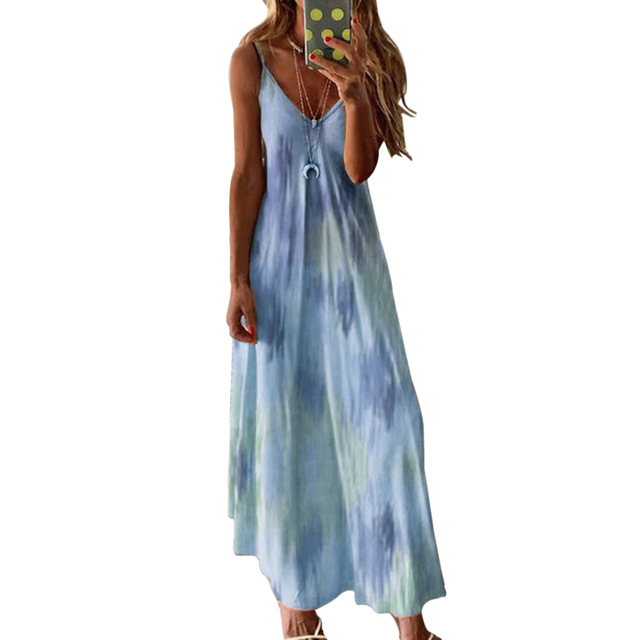 2021 High quality Womens Cotton Summer Sleeveless Long Ladies Casual Dress Boho Kaftan Tunic