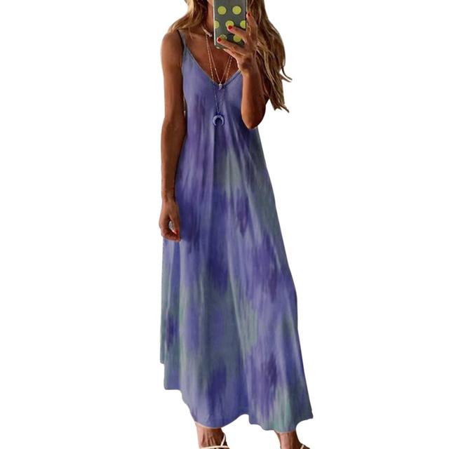 2021 High quality Womens Cotton Summer Sleeveless Long Ladies Casual Dress Boho Kaftan Tunic