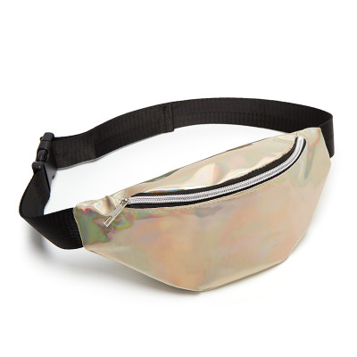 2021 High quality Laser Waist Packs Female PVC Holographic Fanny Pack Ladies Black Hologram Waist Bags Gold Silver