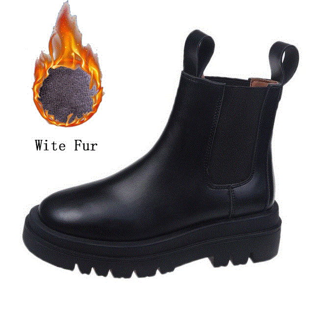 2021 High quality Chelsea Boots Women Ankle Boots Chunky Winter Shoes Platform Ankle Boots