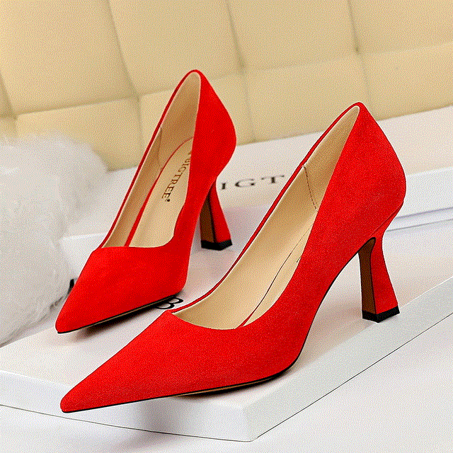 2021 High quality Women 7.5cm High Heels Shoes Office Yellow Snake Print Snakeskin Heels