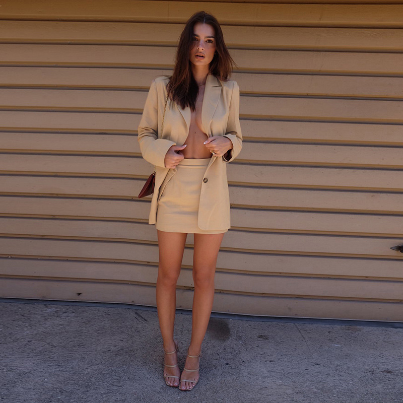 2021 High quality Oversized Urban Solid Suits Women Casual Long Sleeve Elegant Office Lady Basic Outfits