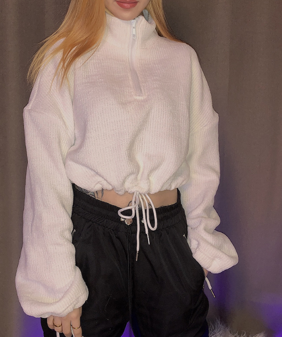 2021 High quality Woman elegant simple office lady t shirt top Long-sleeve zipper Half turtleneck casual  top