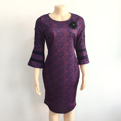 2021 High quality Elegent African Women O-neck Printing Plus Size Dress African dress