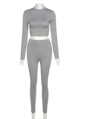 2021 High quality Close skin soft women Gymwear Matching   Long Sleeve Tops Tees and Leggings 2 Two Piece Gymwear