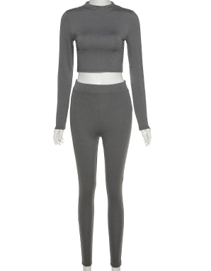 2021 High quality Close skin soft women Gymwear Matching   Long Sleeve Tops Tees and Leggings 2 Two Piece Gymwear
