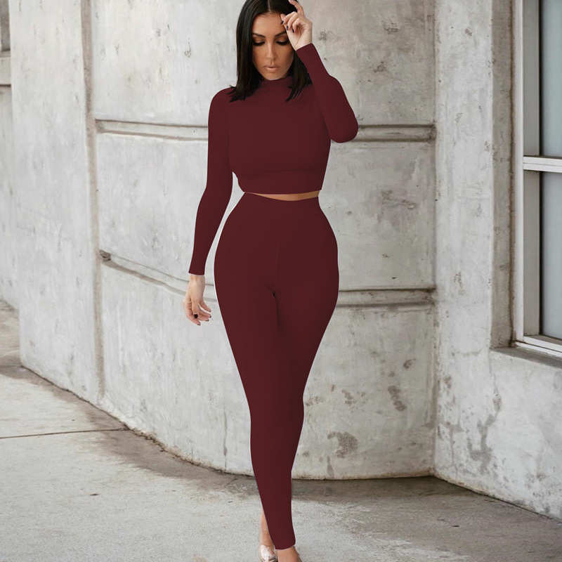 2021 High quality Close skin soft women Gymwear Matching   Long Sleeve Tops Tees and Leggings 2 Two Piece Gymwear