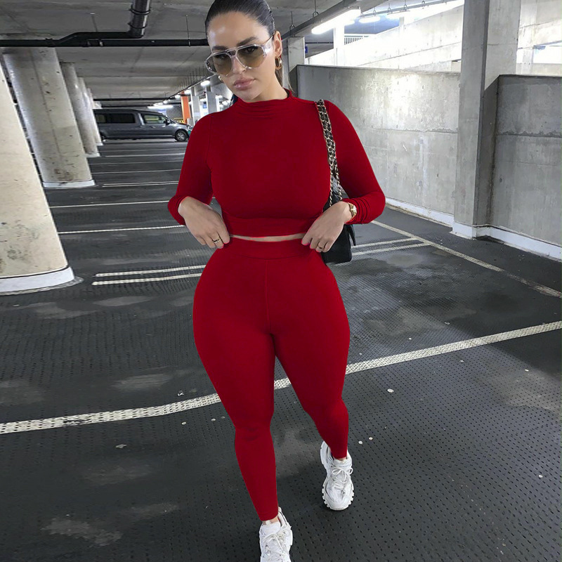 2021 High quality Close skin soft women Gymwear Matching   Long Sleeve Tops Tees and Leggings 2 Two Piece Gymwear