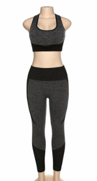 2021 High quality Women 2 Pieces Sets Fitness Tracksuit Vintage Elastic Tank Tops High Waist Leggings Casual Gymwear