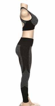 2021 High quality Women 2 Pieces Sets Fitness Tracksuit Vintage Elastic Tank Tops High Waist Leggings Casual Gymwear