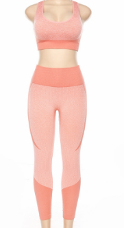 2021 High quality Women 2 Pieces Sets Fitness Tracksuit Vintage Elastic Tank Tops High Waist Leggings Casual Gymwear