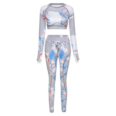 2021 High quality Gymwear 2 piece Outfits Women Matching Set Elasticity High Top Sporty Legging Active wear