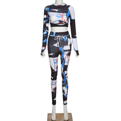 2021 High quality Gymwear 2 piece Outfits Women Matching Set Elasticity High Top Sporty Legging Active wear