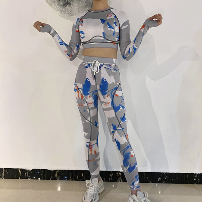 2021 High quality Gymwear 2 piece Outfits Women Matching Set Elasticity High Top Sporty Legging Active wear