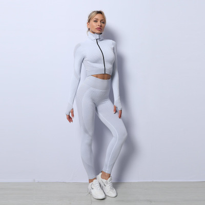 2021 High quality Women's Yoga Set Gymwear 3-Piece Gym Running Wear Skinny Sports Set African Clothes Yoga Clothes