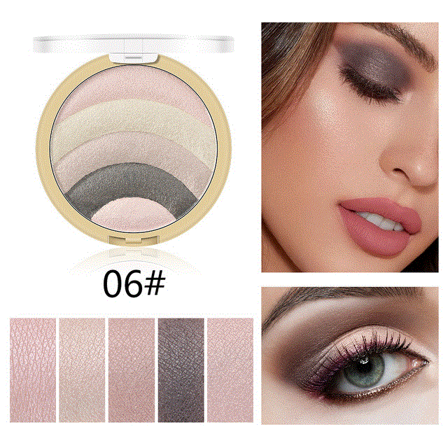 2021 High quality 10-color Rainbow Highlight Eyeshadow Baked Powder Blush Lazy Blush Makeup Long-lasting Natural
