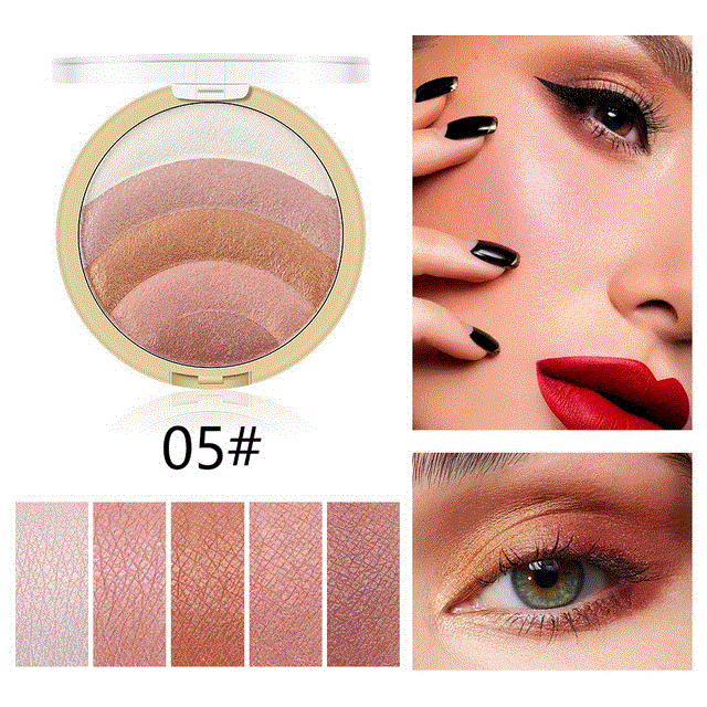 2021 High quality 10-color Rainbow Highlight Eyeshadow Baked Powder Blush Lazy Blush Makeup Long-lasting Natural