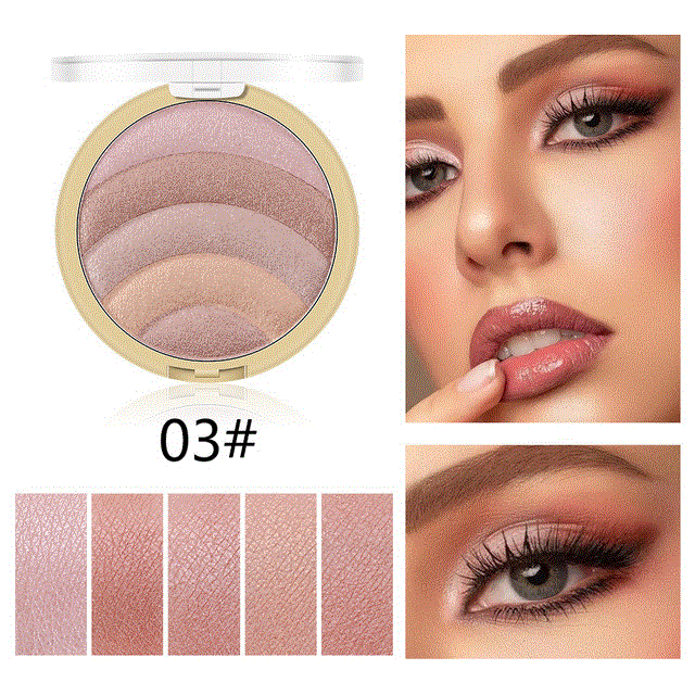 2021 High quality 10-color Rainbow Highlight Eyeshadow Baked Powder Blush Lazy Blush Makeup Long-lasting Natural