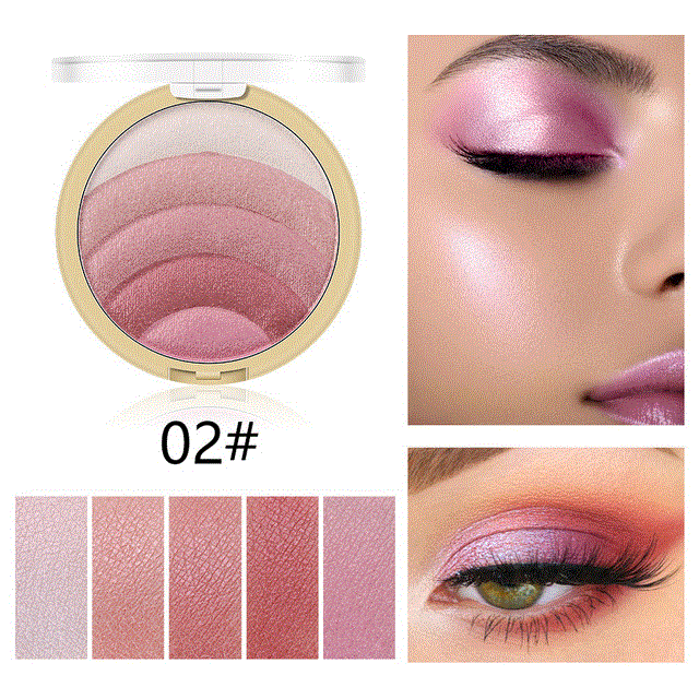 2021 High quality 10-color Rainbow Highlight Eyeshadow Baked Powder Blush Lazy Blush Makeup Long-lasting Natural