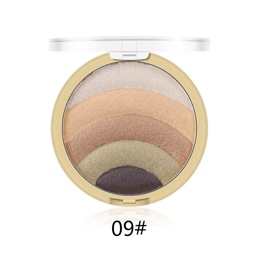 2021 High quality 10-color Rainbow Highlight Eyeshadow Baked Powder Blush Lazy Blush Makeup Long-lasting Natural