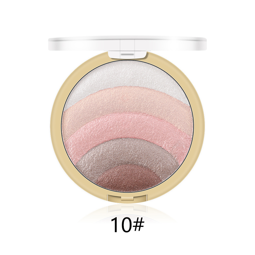 2021 High quality 10-color Rainbow Highlight Eyeshadow Baked Powder Blush Lazy Blush Makeup Long-lasting Natural