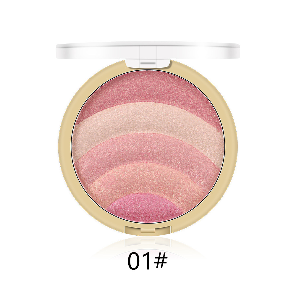 2021 High quality 10-color Rainbow Highlight Eyeshadow Baked Powder Blush Lazy Blush Makeup Long-lasting Natural
