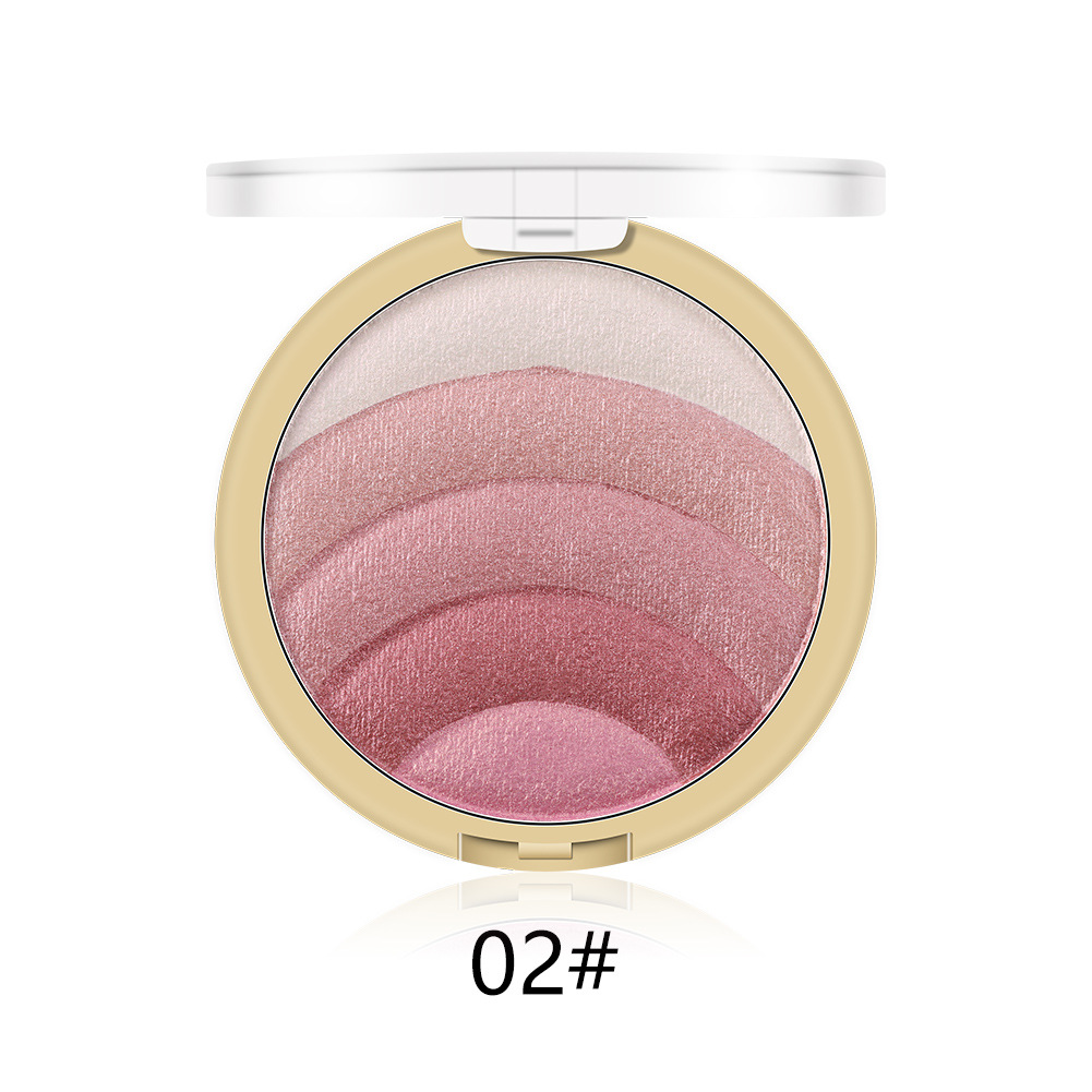 2021 High quality 10-color Rainbow Highlight Eyeshadow Baked Powder Blush Lazy Blush Makeup Long-lasting Natural