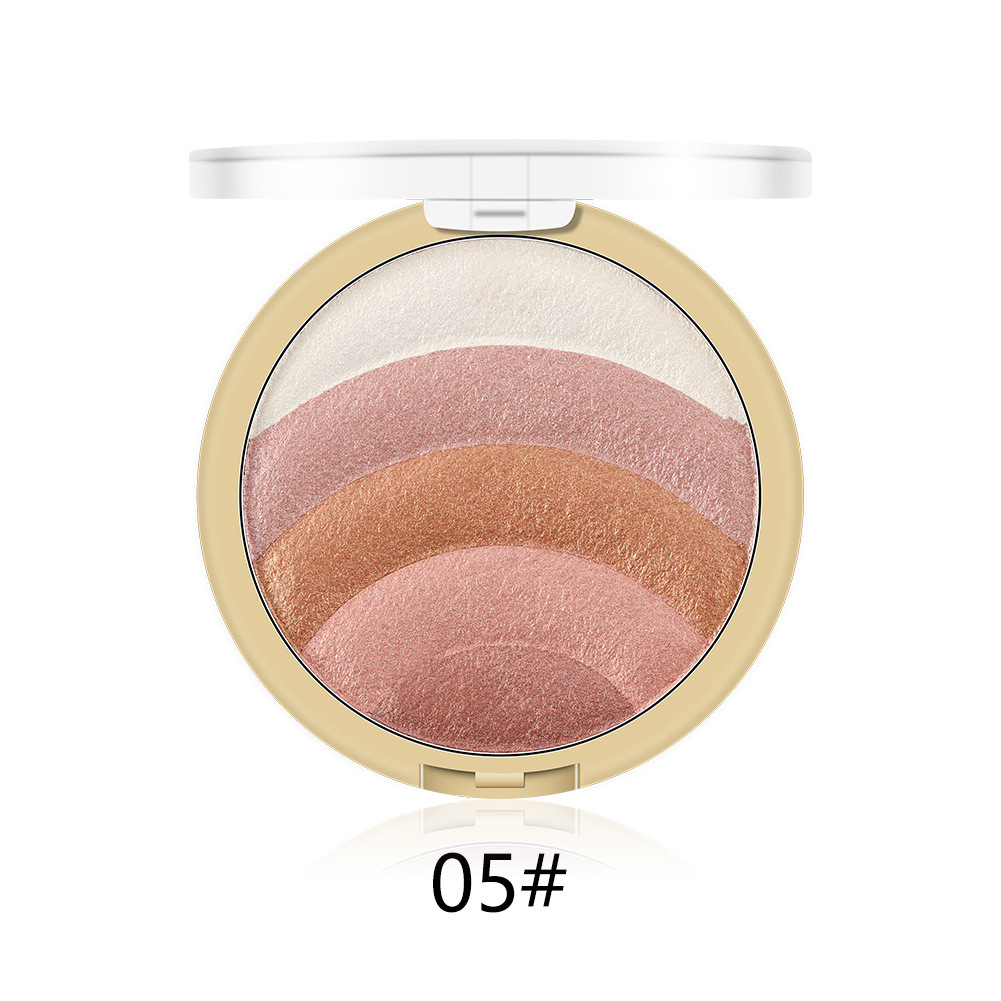 2021 High quality 10-color Rainbow Highlight Eyeshadow Baked Powder Blush Lazy Blush Makeup Long-lasting Natural