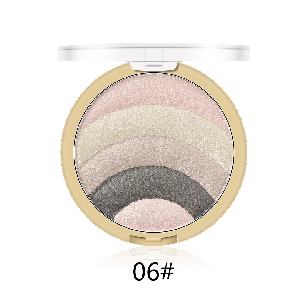 2021 High quality 10-color Rainbow Highlight Eyeshadow Baked Powder Blush Lazy Blush Makeup Long-lasting Natural
