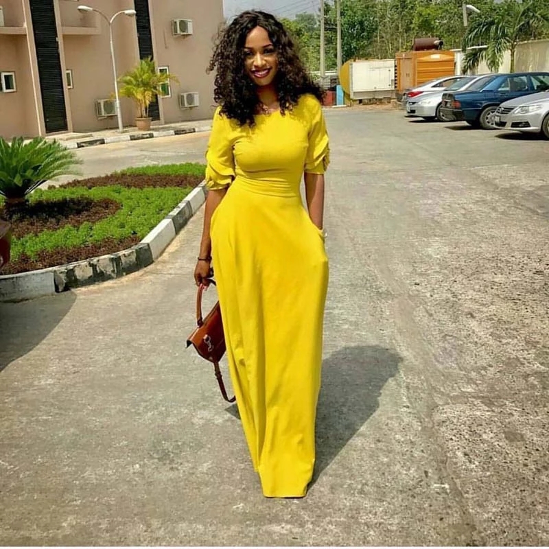 2021 High quality Elegant Women African Long Dress Formal High Waist Pocket Lady Dress Party Africa Female Costume