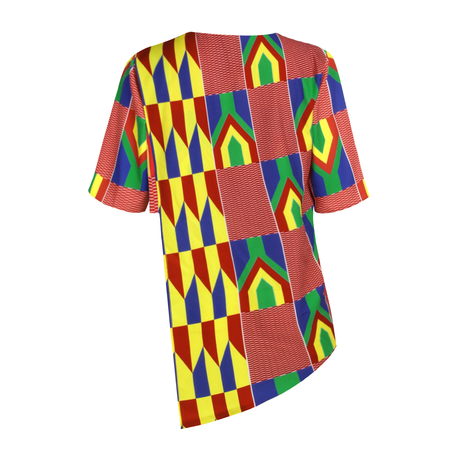 2021 High quality Africa Clothes Asymmetrical Africa Print Loose T-shirt African Women's Tops Lady Summer