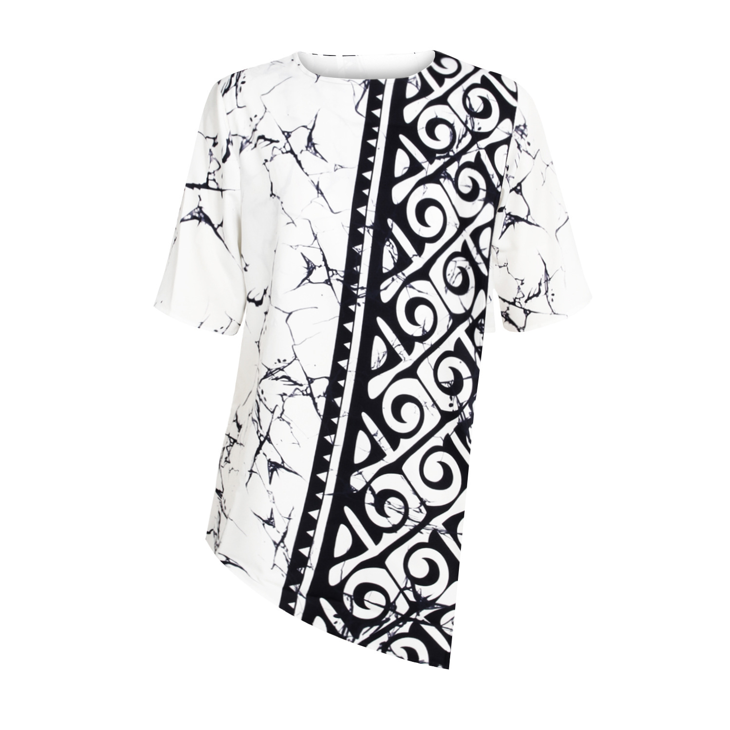 2021 High quality Africa Clothes Asymmetrical Africa Print Loose T-shirt African Women's Tops Lady Summer
