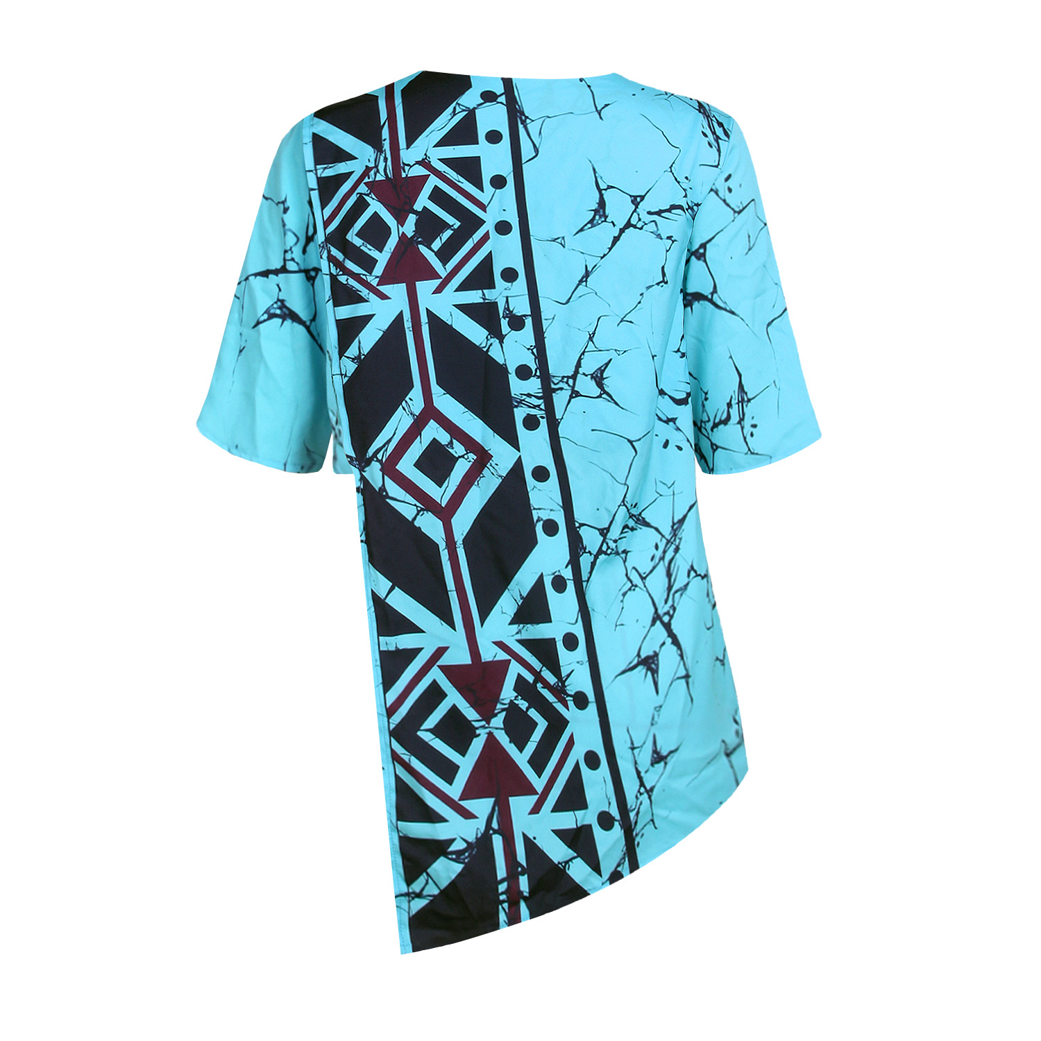 2021 High quality Africa Clothes Asymmetrical Africa Print Loose T-shirt African Women's Tops Lady Summer