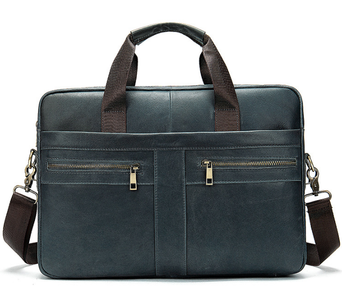 2021 High quality Mens Briefcase bag genuine leather laptop bag business tote for document officer