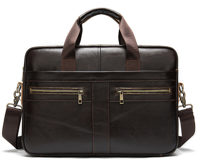 2021 High quality Mens Briefcase bag genuine leather laptop bag business tote for document officer