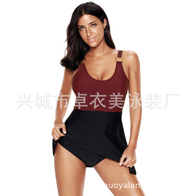 2021 High quality New Plus Size Women Swimsuits Tankini Dress One Piece Swimdress Push Up Skirt Beach Bathing Suits