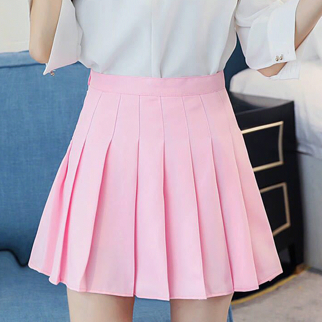 2021 High quality Pleated Satin Skirt summer High Waist Mini Skirt Women Girl Fashion Slim Waist Casual Tennis Skirt