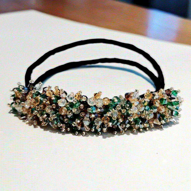 2021 High quality Pearl Head Wear Women Flower Donut Maker Big Crystal Ribbon Hair Style Making Tools Hair Accessories