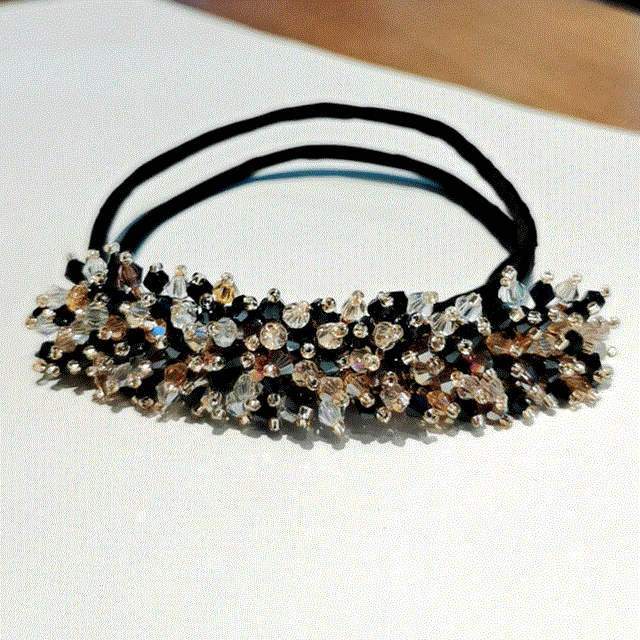 2021 High quality Pearl Head Wear Women Flower Donut Maker Big Crystal Ribbon Hair Style Making Tools Hair Accessories